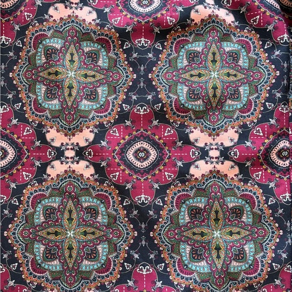 Talbots Woman Basket Weave Paisley A Line Skirt Sz 18W Rich Jeweled Colors Lined - Picture 3 of 8